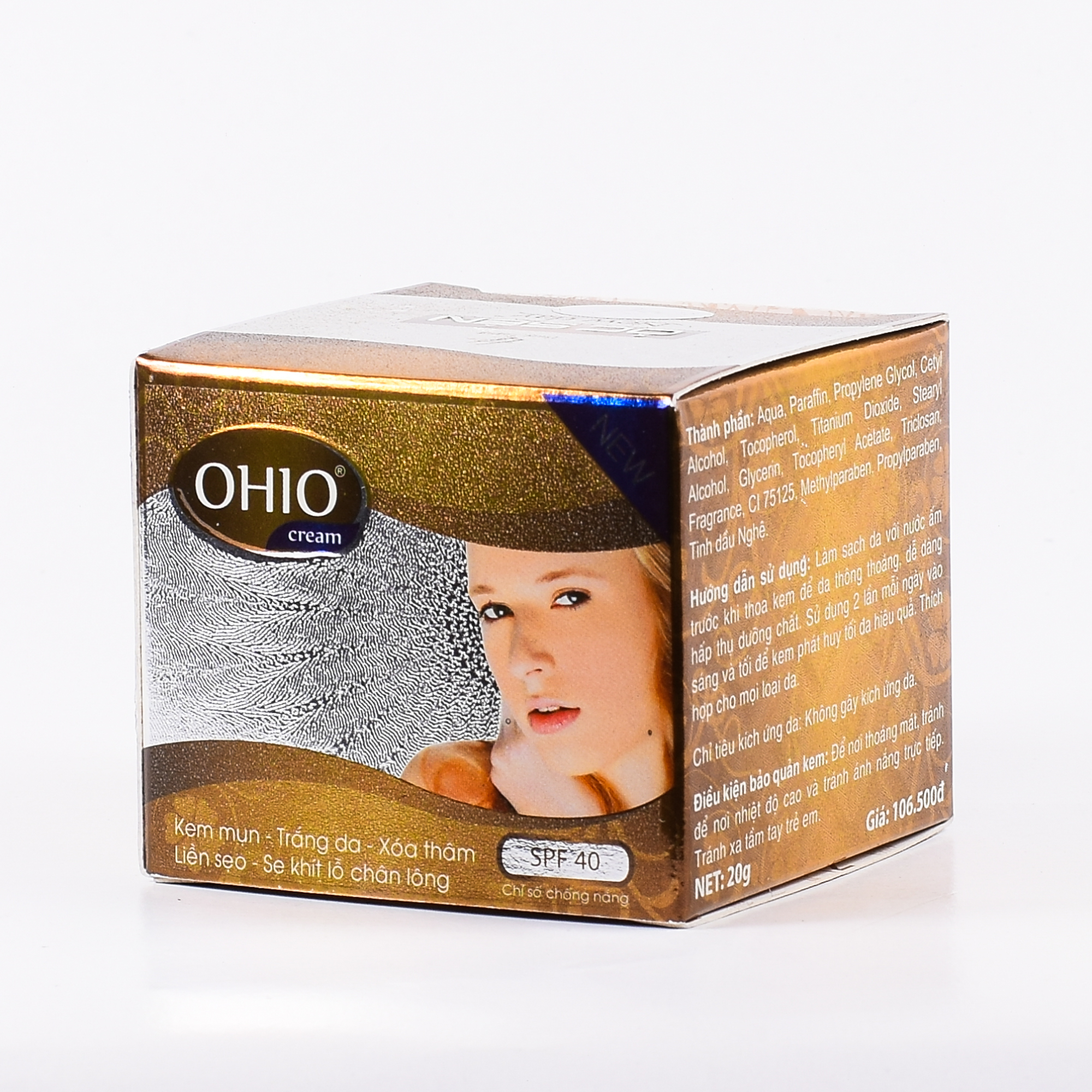 Kem Ngừa Mụn - Trắng Da - Xóa Thâm - Liền Sẹo - Se Khít Lỗ Chân Lông - OHIO (20g)