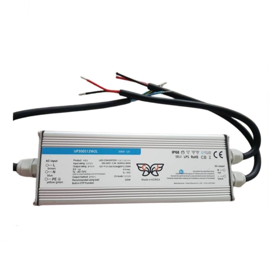 Nguồn điện Hàn Quốc CJ 12v 25a, ngoài trời chống nước IP68