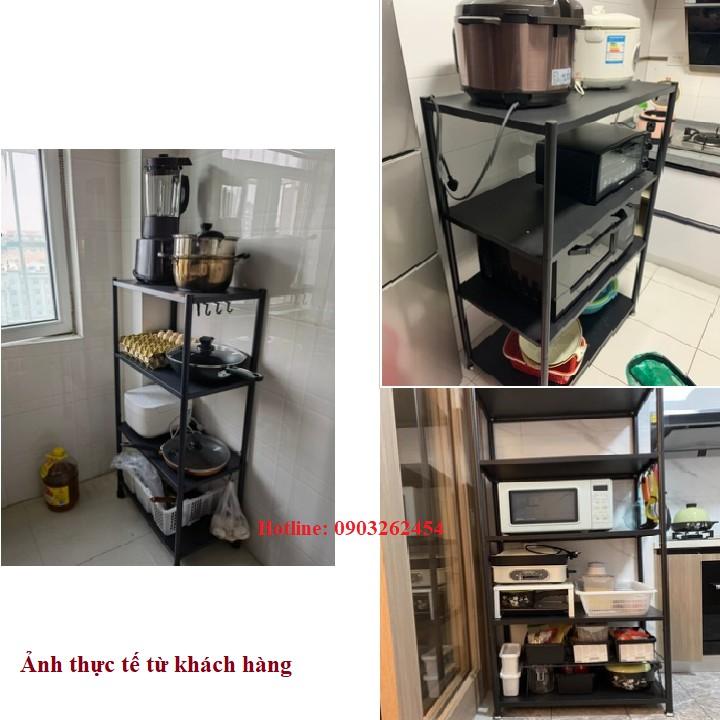 Kệ để lò vi sóng khung thép đen sơn tĩnh điện cao cấp, Kệ nhà bếp đa năng