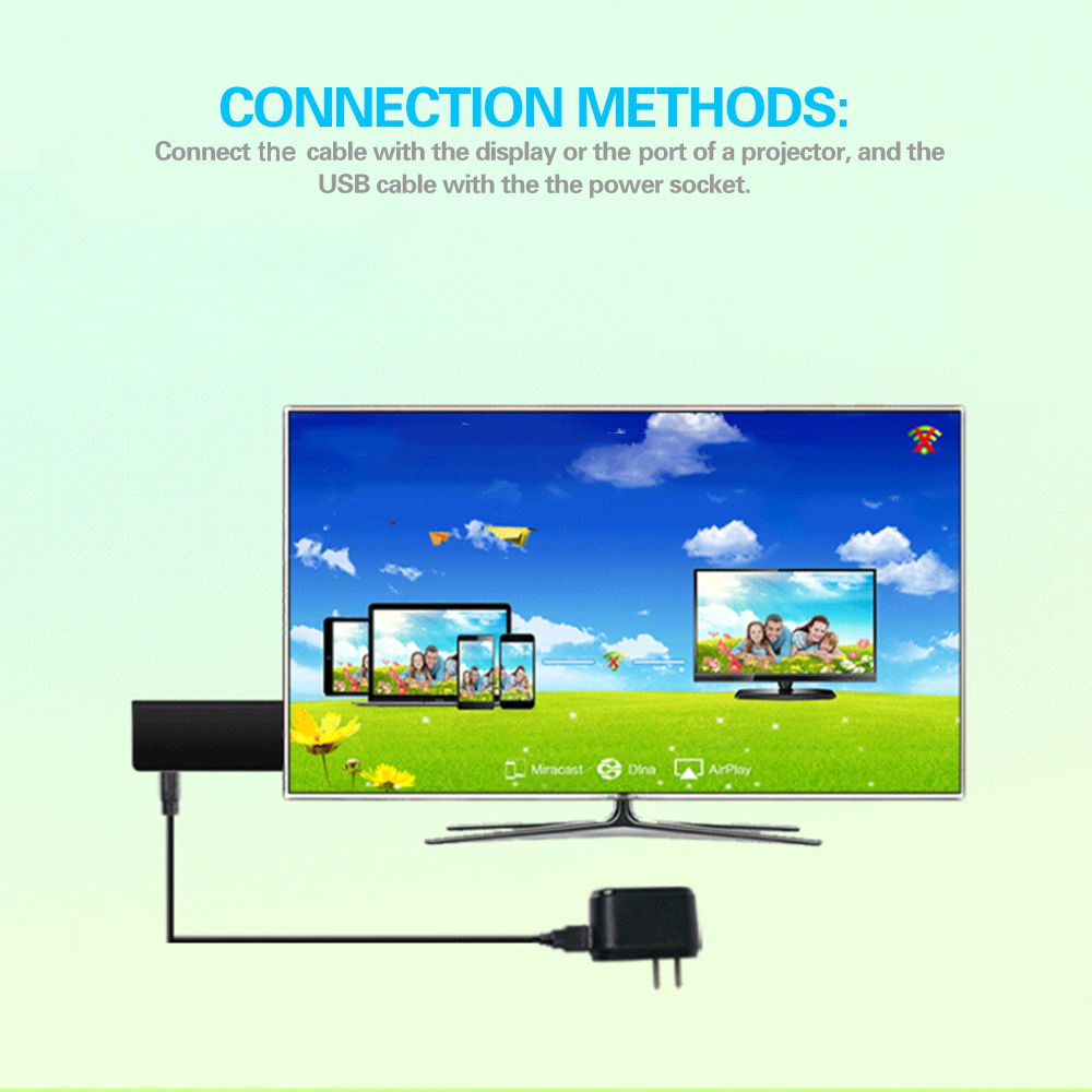 Bộ Trình Phát Mạng MIRacast AIRplay Không Dây Cho Điện Thoại Di Động PC Dongle Màn Hình Hiển Thị Đa Phương Tiện Độ Nét Cao