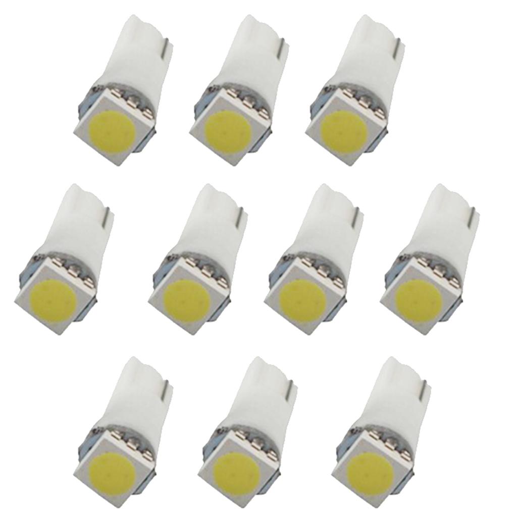 10pcs T5 5050 LED Car Interior Dash/Meter/Reading Door Step Map Light Lamps