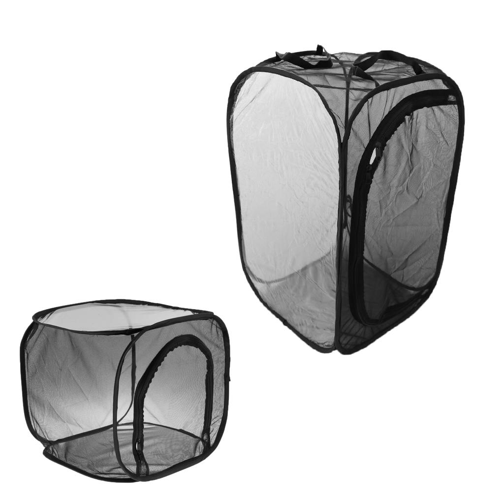 Foldable Insect And Butterfly Habitat Net Terrarium Breeding Cage Black