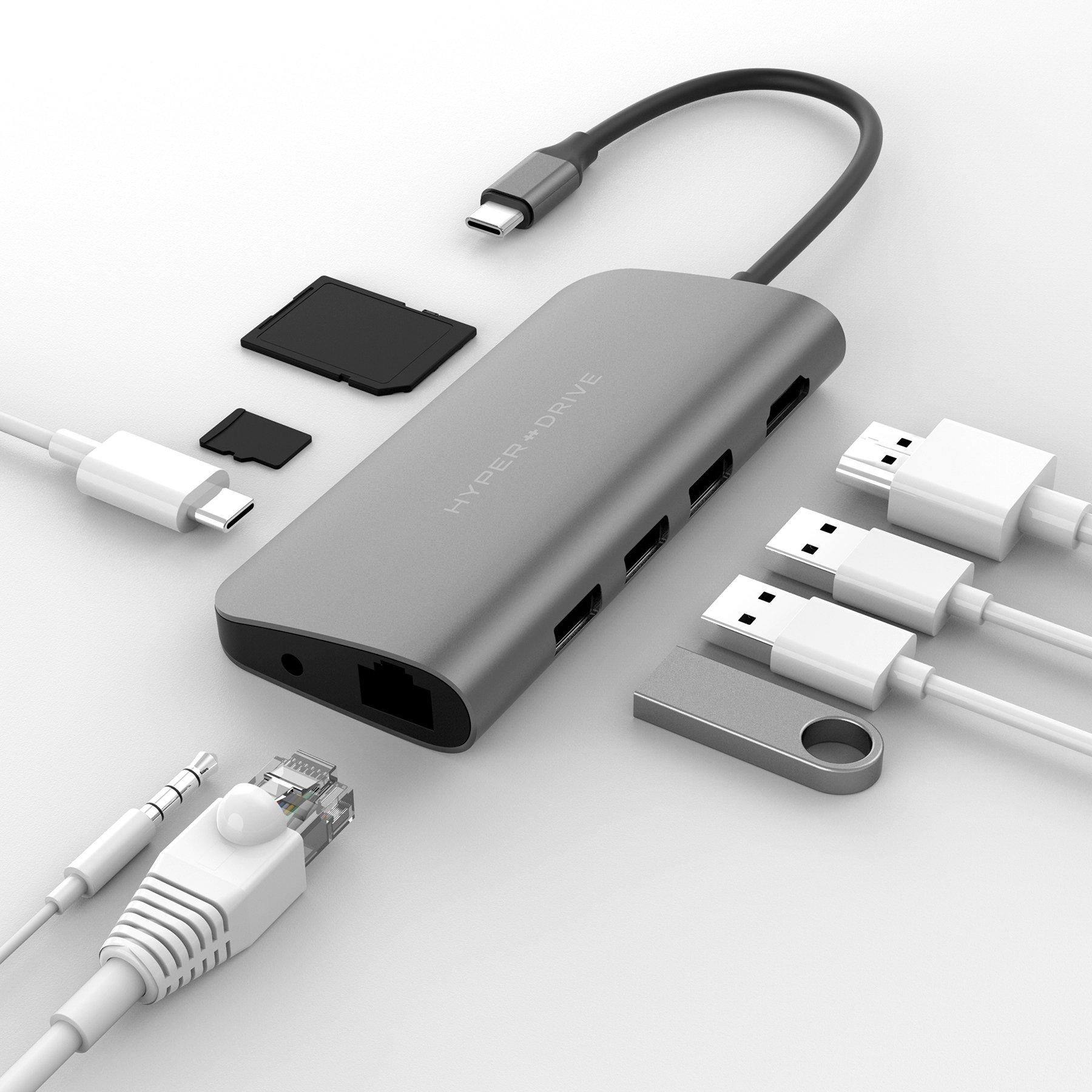 CỔNG CHUYỂN HYPERDRIVE POWER 9-IN-1 USB-C HUB FOR IPAD PRO 2018, MACBOOK, SURFACE, ULTRABOOK, CHROMEBOOK PC & USB-C DEVICES – HD30F - HÀNG CHÍNH HÃNG