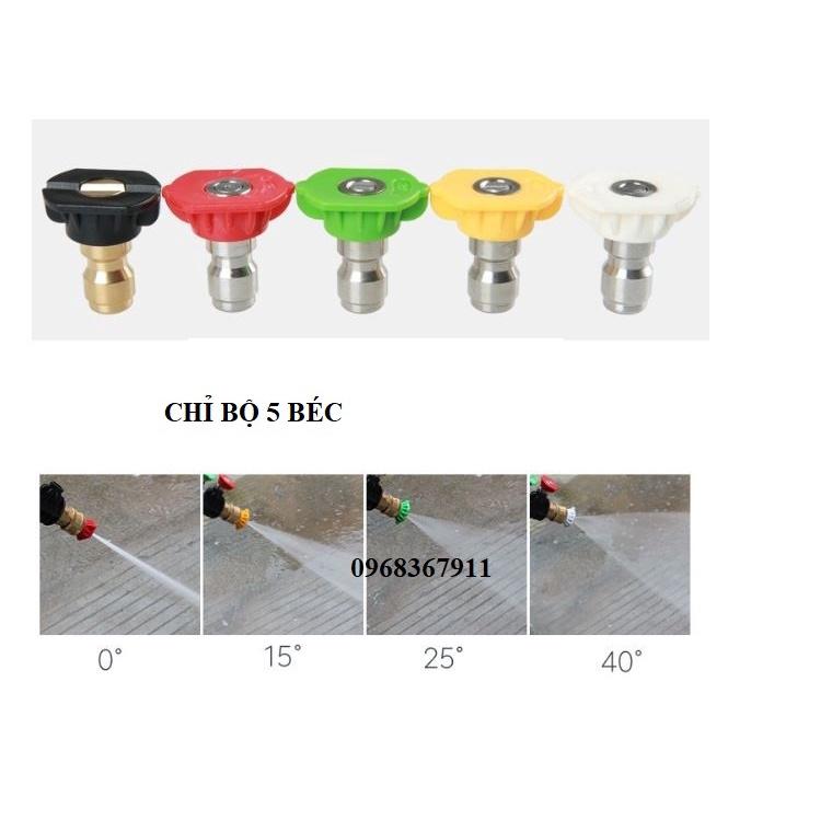 Súng rửa xe + béc cao áp rửa xe, đầu béc 0-15-25-40 độ