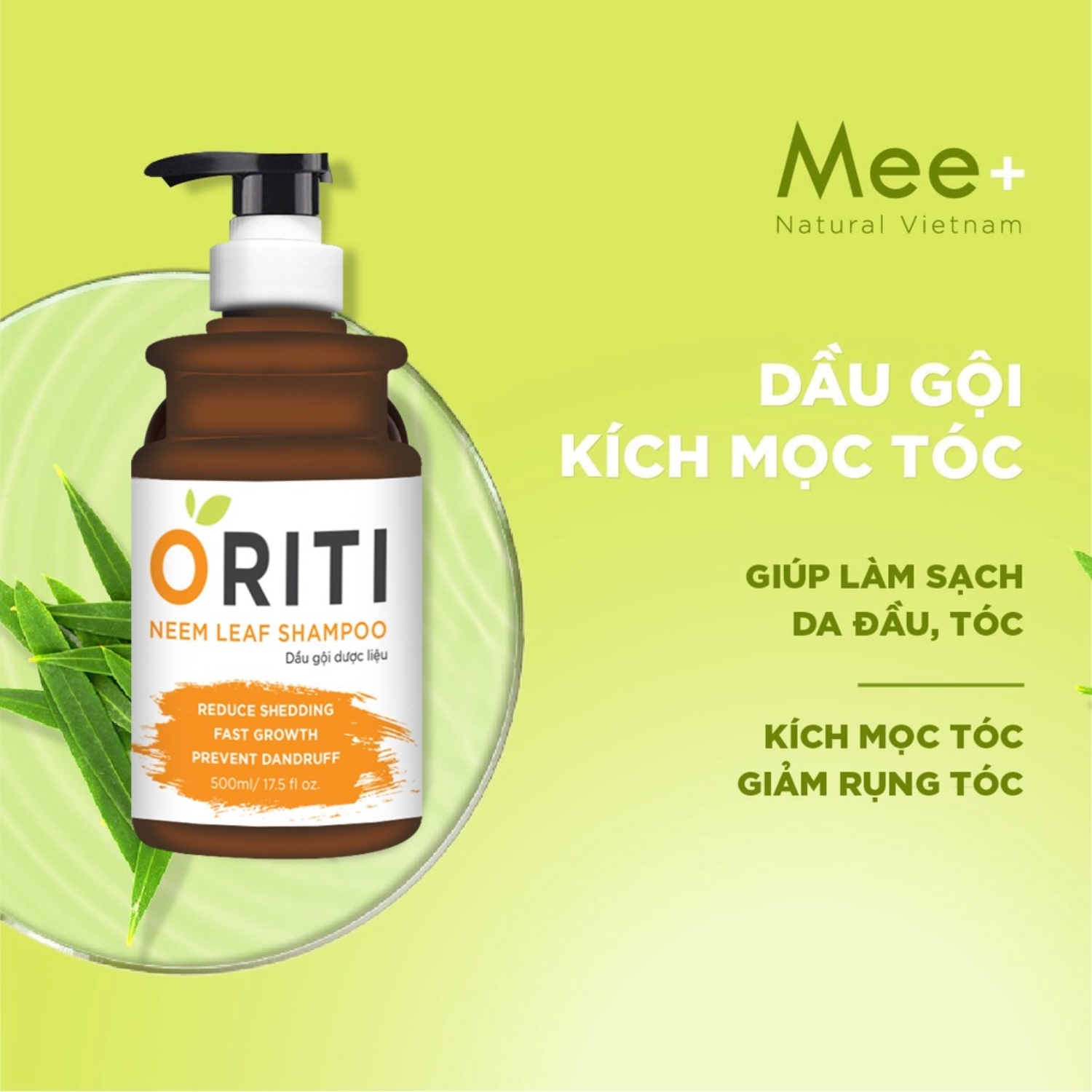 Dầu Gội Đầu Oriti Kích Mọc Tóc Nhanh Dưỡng Tóc Ngăn Rụng Thảo Mộc Mee Natural 500ml