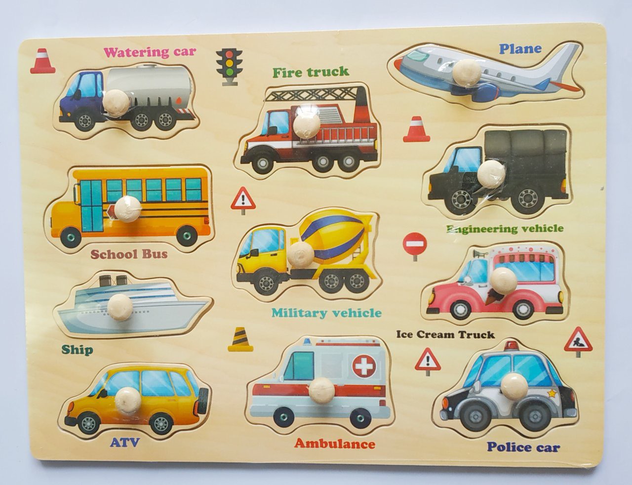 Đồ chơi thông minh - an toàn cho bé - combo 5 bảng núm gỗ nhiều chủ đề - mẫu ngẫu nhiên MK00166