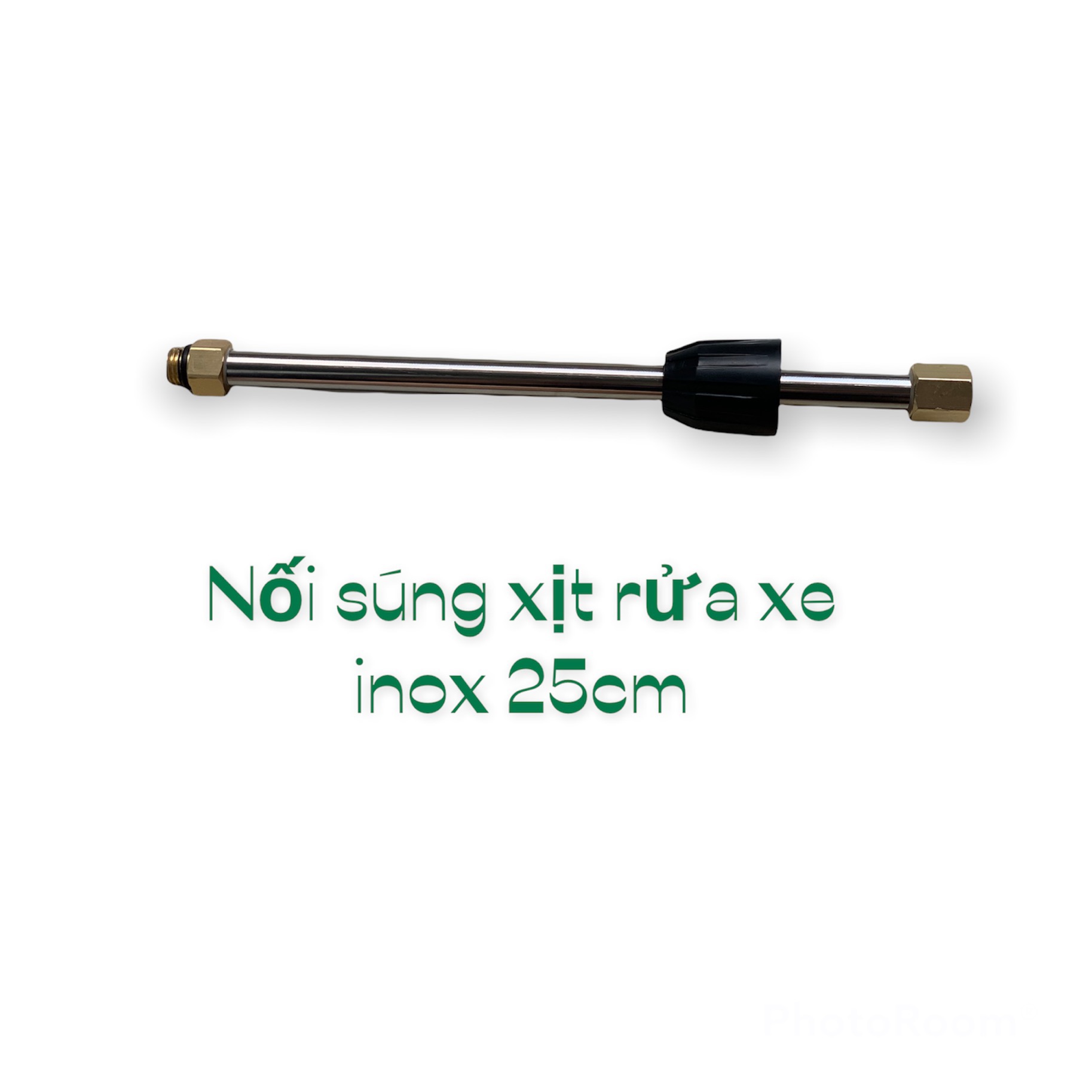 Cần nối súng inox dài 25cm, đầu nối dạng ren máy xịt rửa xe áp lực cao NOI25