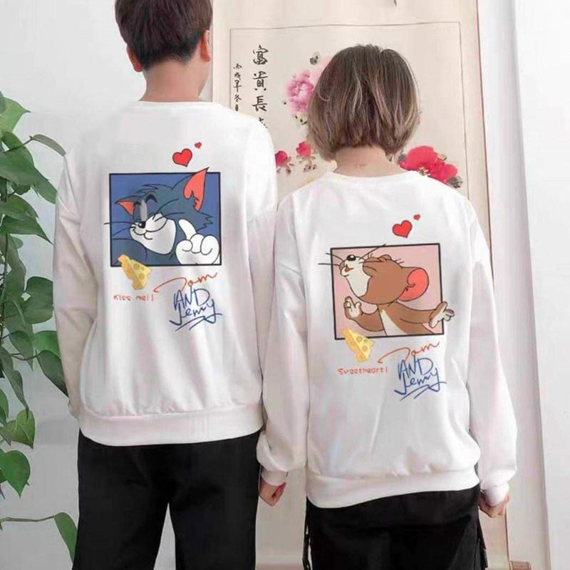 Áo sweater nam unisex form rộng nỉ ngoại local brand đẹp cặp đôi ulzzang hàn quốc oversize dày mịn COUPLE TOM&amp;JERRY