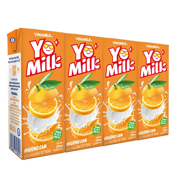 Thùng 48 Hộp Sữa Chua Uống Hương Cam Vinamilk (170ml)