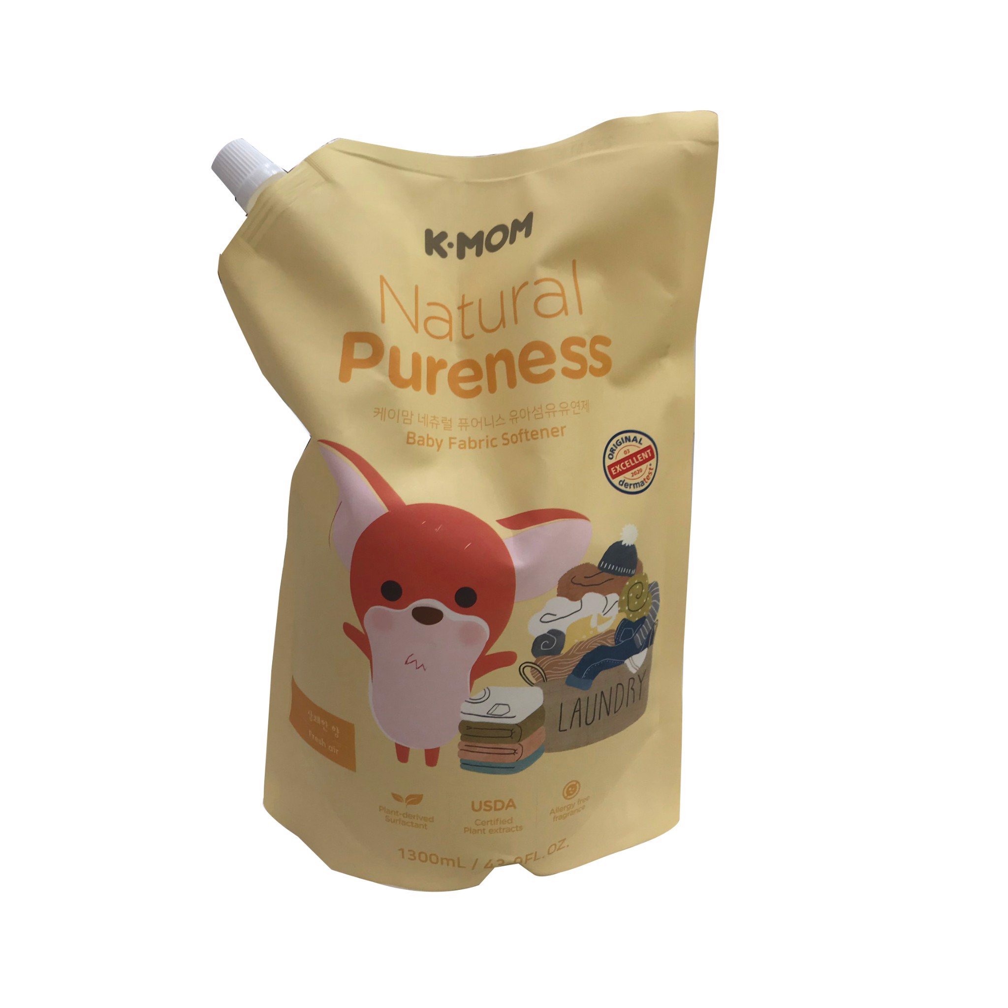 Nước Xả Quần Áo Sơ Sinh Hữu Cơ K-mom KM13124 - Túi 1300ml Xanh