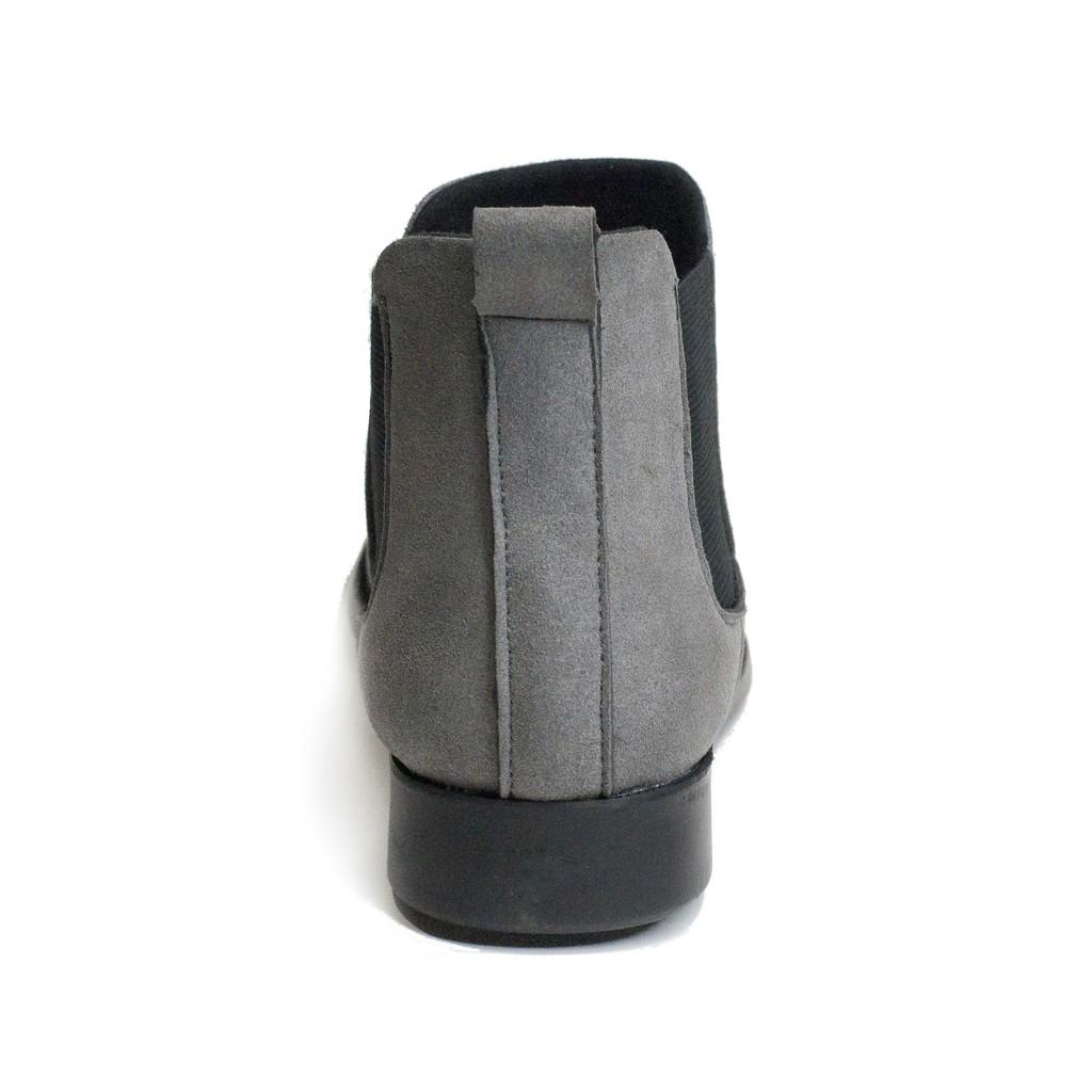 Giày Chelsea Boot Nam Cổ Chun Da Búc Xám Phong Cách Hàn Quốc - CB520-bucxamhun