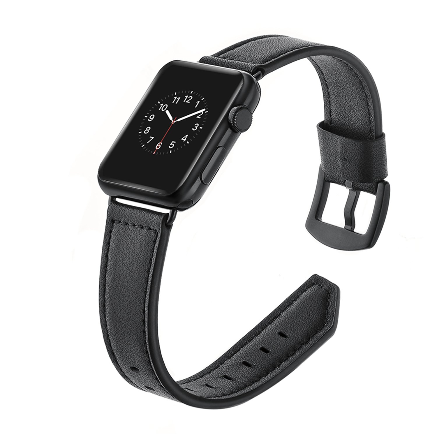 Dây đồng hồ Apple Watch, dây da 08 lưỡi dao khóa thép không gỉ cho Apple Watch