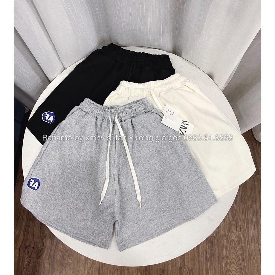 Quần đùi nữ 3 màu thời trang Banamo Fashion cạp chun dây rút quần short nữ chất nỉ da cá đẹp short FA 698