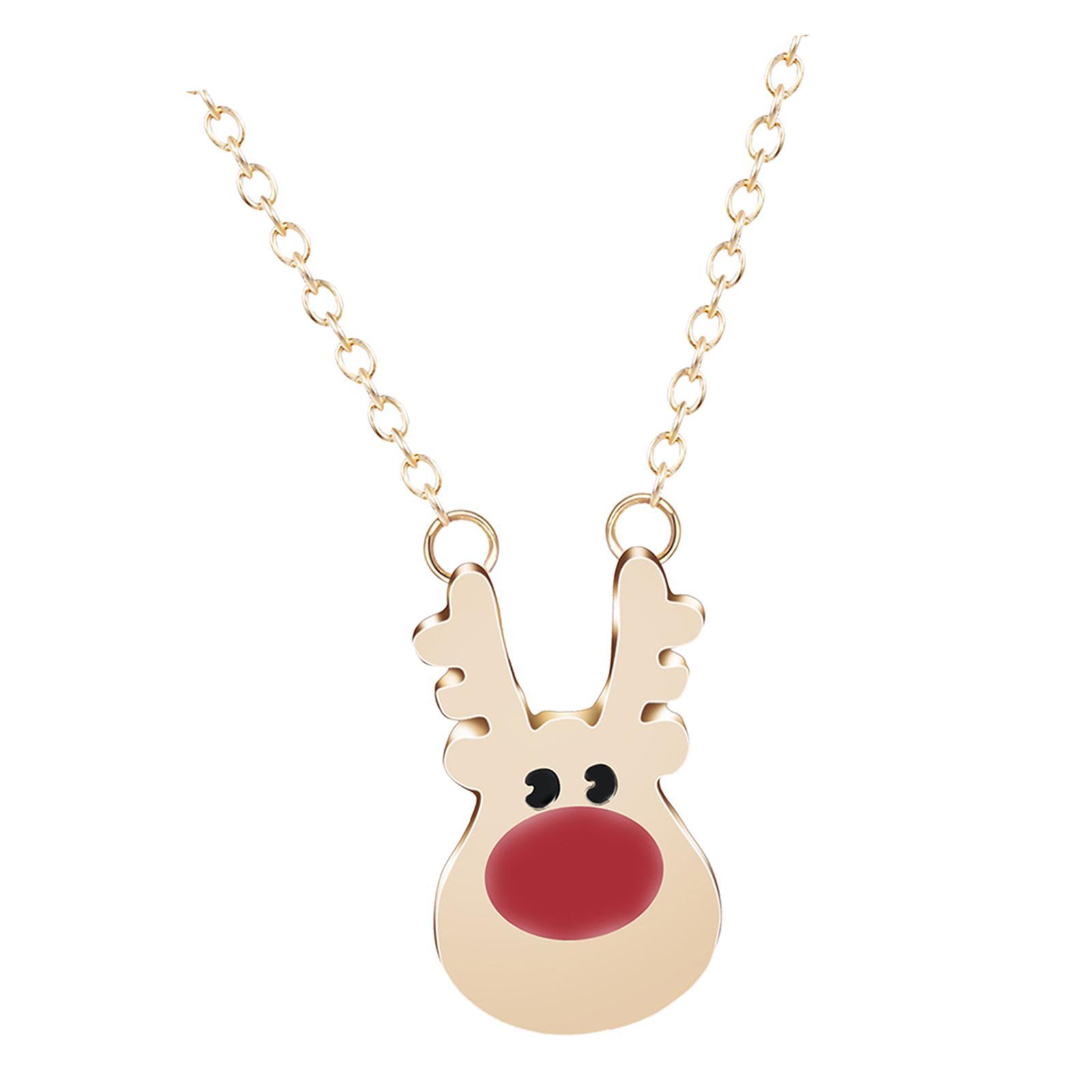 Pendant Necklace Luxury Fashion Red Nose Reindeer for Daily Wear Teens Anniversary