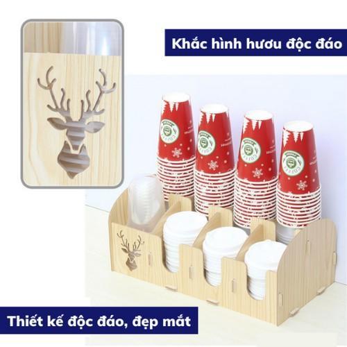 Khay kệ đựng cốc 9 lỗ bằng gỗ đa năng tiện lợi kệ đựng úp cốc ly nhựa an toàn thông minh cho quán cafe bảo hành 1 đổi 1