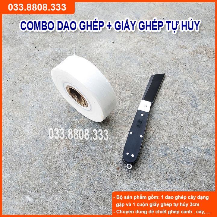 Combo Dao Ghép Cây Cán Gập & Giấy Ghép Cây Tự Hủy 3cm