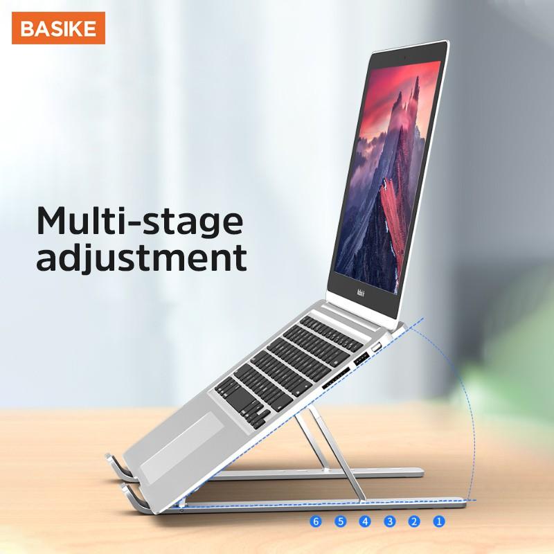 Giá Đỡ BASIKE Bằng Nhôm Có Thể Điều Chỉnh Độ Cao Kiêm Tản Nhiệt Cho Laptop/Macbook/iPad-Hàng chính hãng