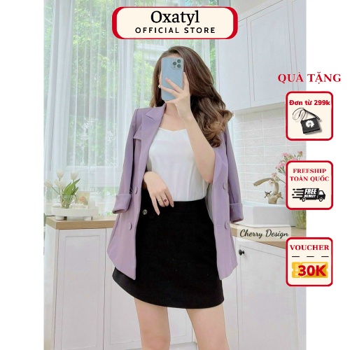 Áo Vest Blazer dáng dài 2 lớp oxatyl M453 phong cách thời trang công sở 2023