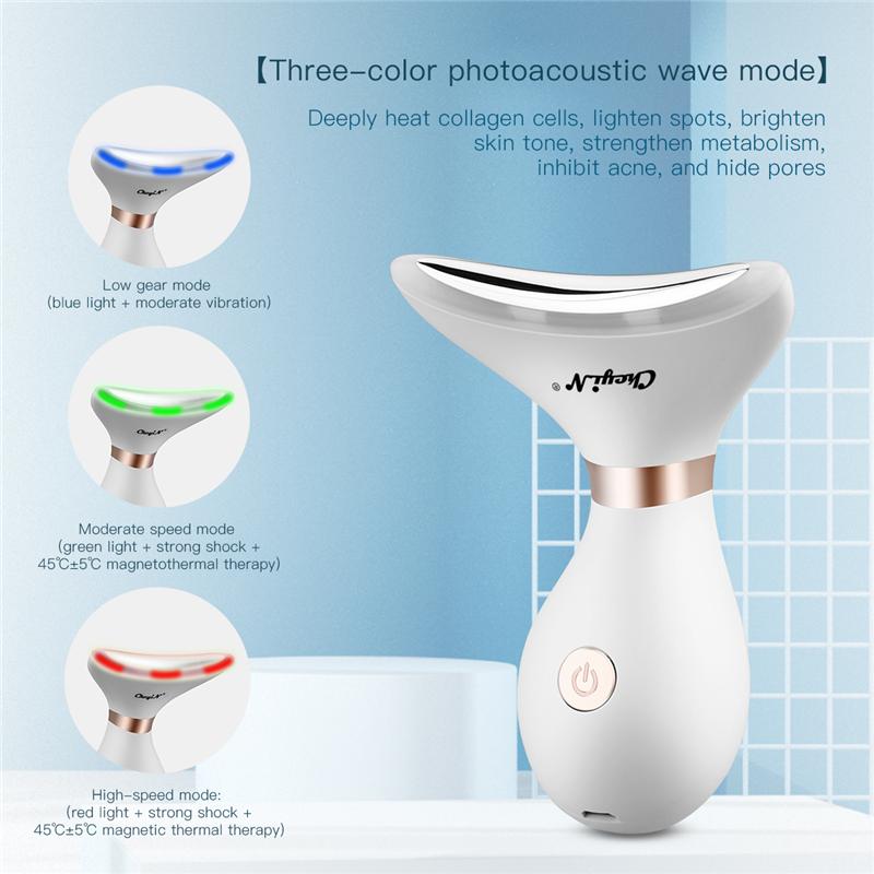 EMS V Dòng Lên Mặt Giảm Béo LED Photon Trẻ Hóa Da Nhăn Đôi Cằm Tẩy Mặt Nâng Bộ Dán Cổ Thon Gọn Hơn