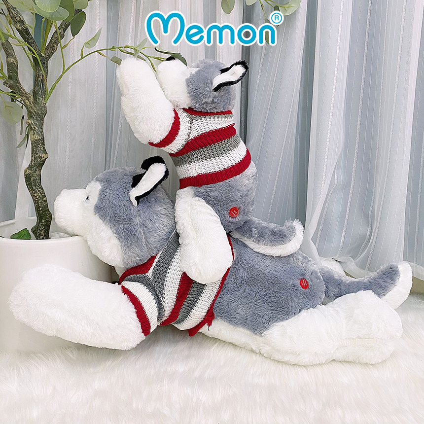 Gấu bông Chó Husky Áo Len cao cấp - Hàng chính hãng Memon