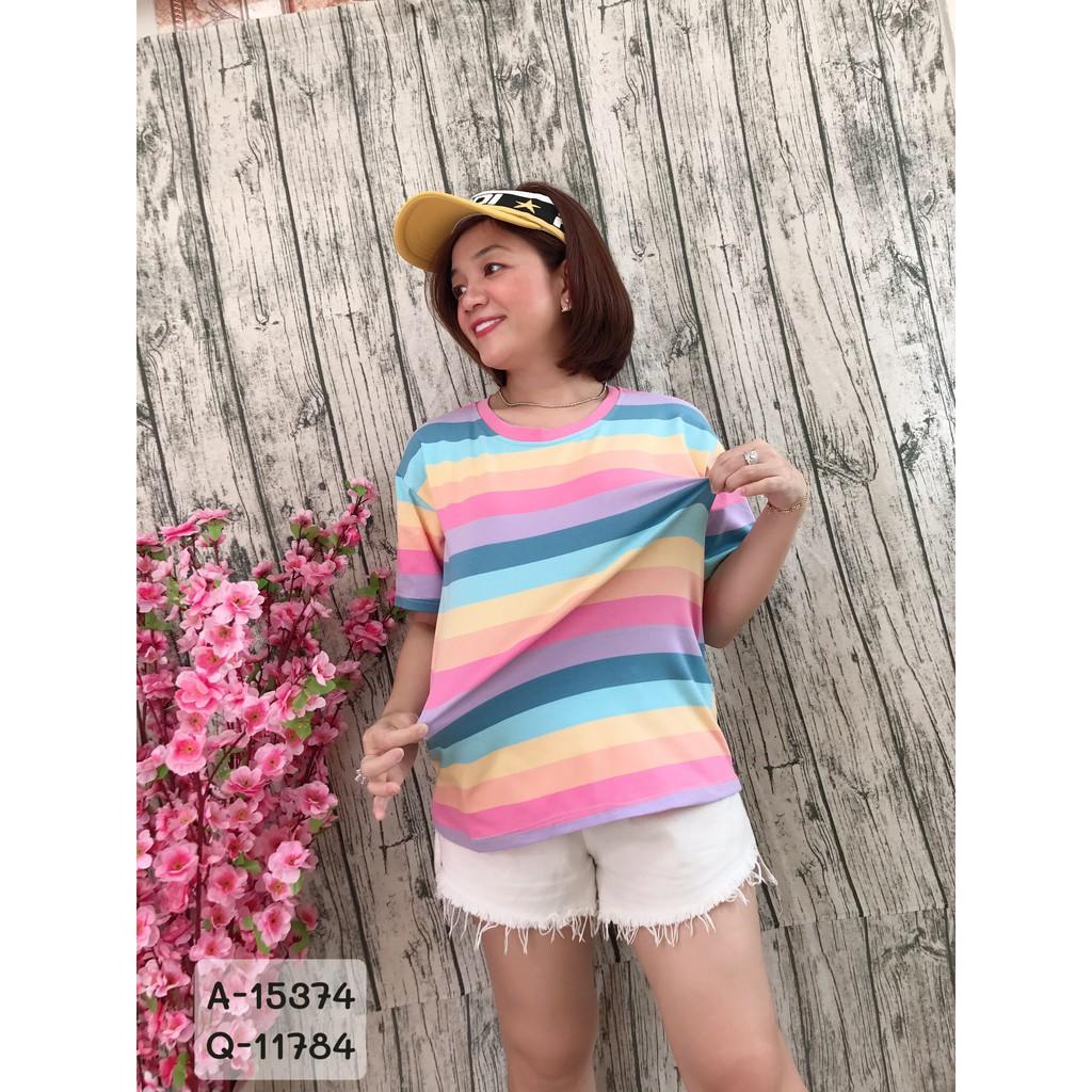 15374 Áo BIG SIZE sọc Cầu vòng