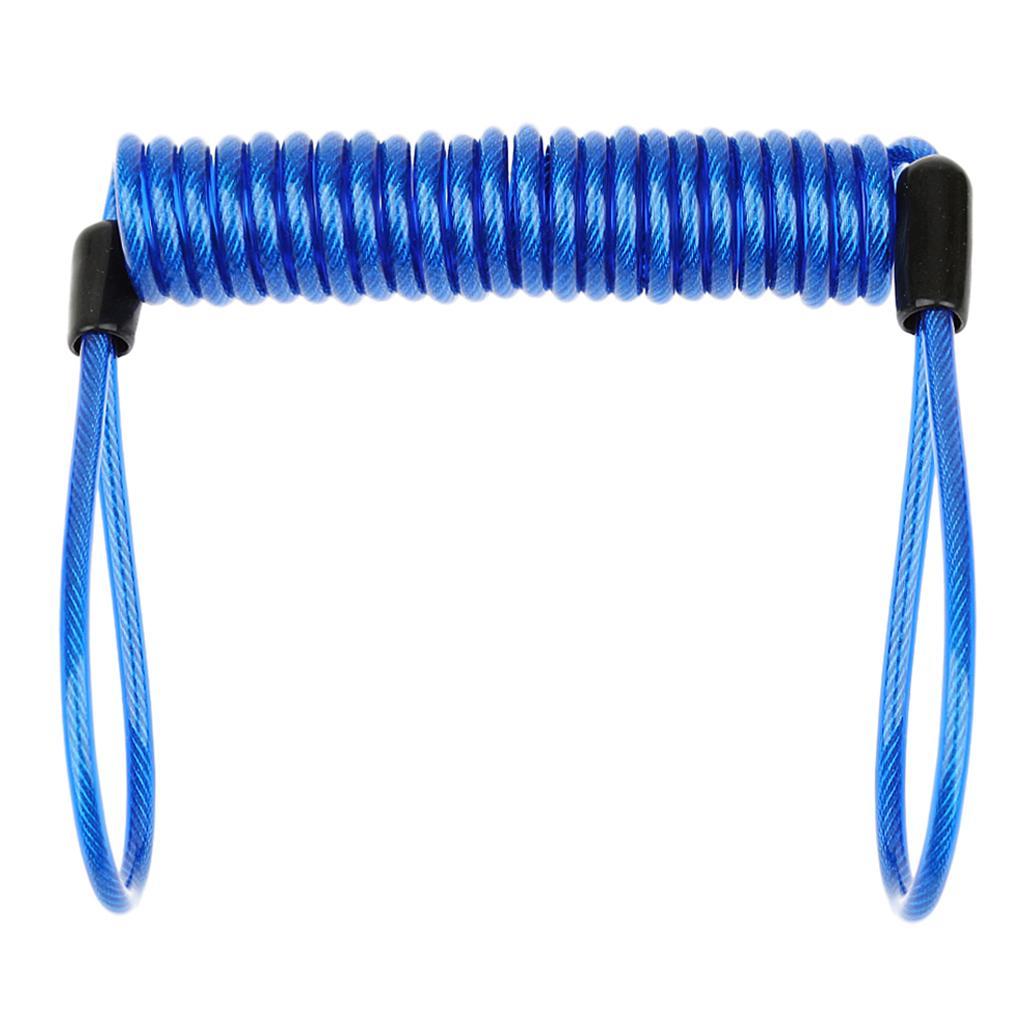 3-25pack Steel Lanyard Spring Coil Wire Lock Safety Cable Lanyard Tether Blue