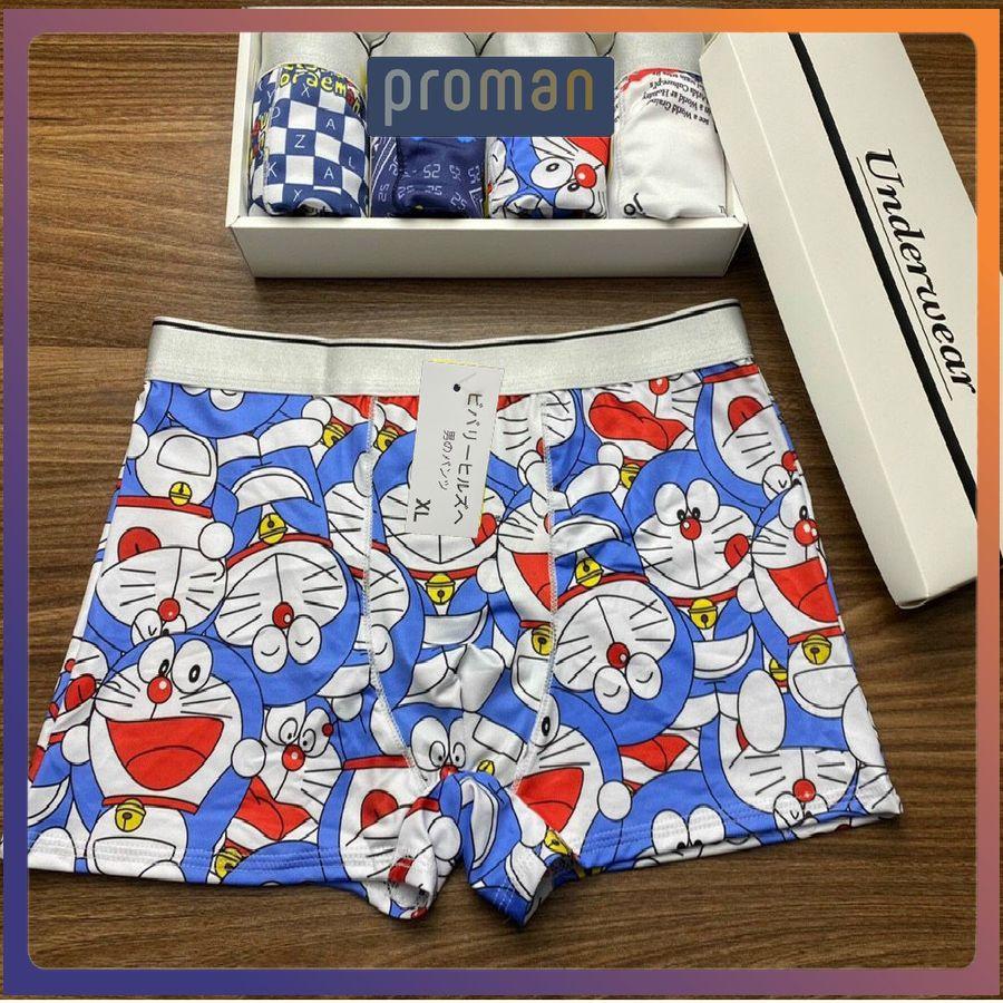 Quần sịp quần lót nam thun lạnh doremon hàng hiệu, Quần lót nam in hình chất cotton 100% kháng khuẩn SIH01 PROMAN