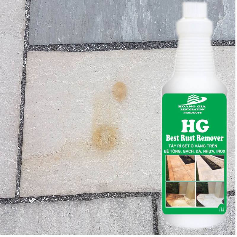 Hóa chất tẩy ố mốc rỉ sét trên đá , Bê tông, nhựa HG Best Rust Remover 1000ml