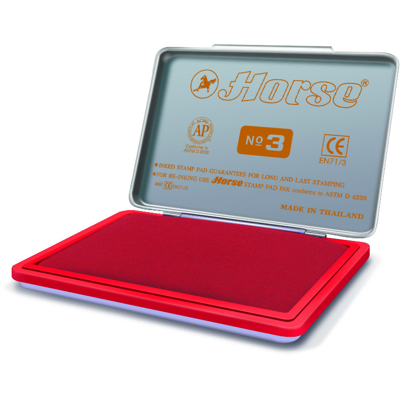 Hộp Dấu Kim Loại Horse H-03 - Đỏ