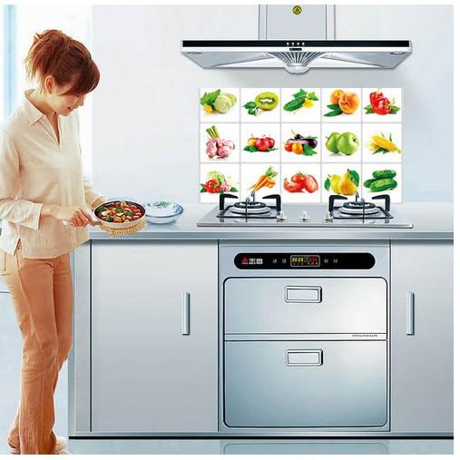Decal dán bếp tráng nhôm cách nhiệt - Trái cây rau củ phân loại
