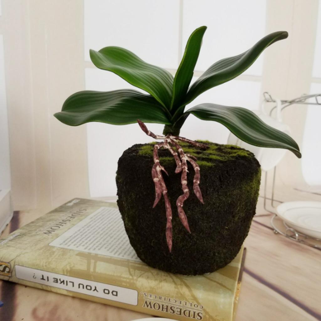 3x Artificial Orchid Leaves Green Fake Plants Leaf Table Top Wedding Decor C