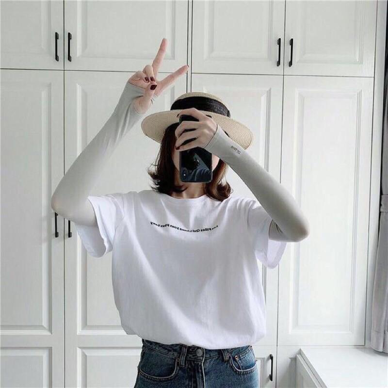 Găng tay chống nắng xỏ ngón siêu mát mềm mịn
