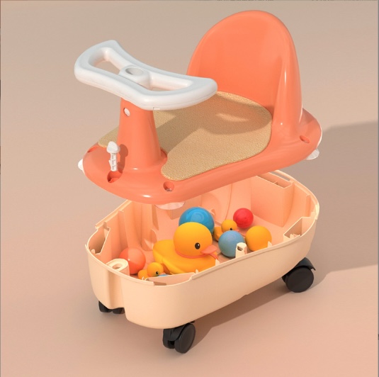 Xe đẩy kiêm ghế ngồi ăn ghế tắm cho bé 3in1 CHILDHOOD PULLEY