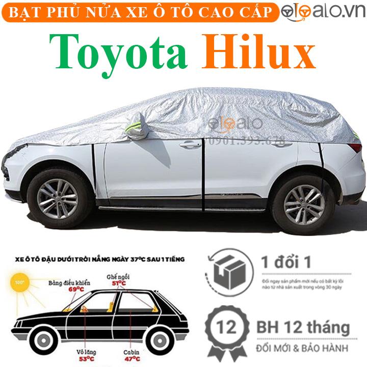 Bạt phủ nửa nóc xe Toyota Hilux vải dù 3 lớp