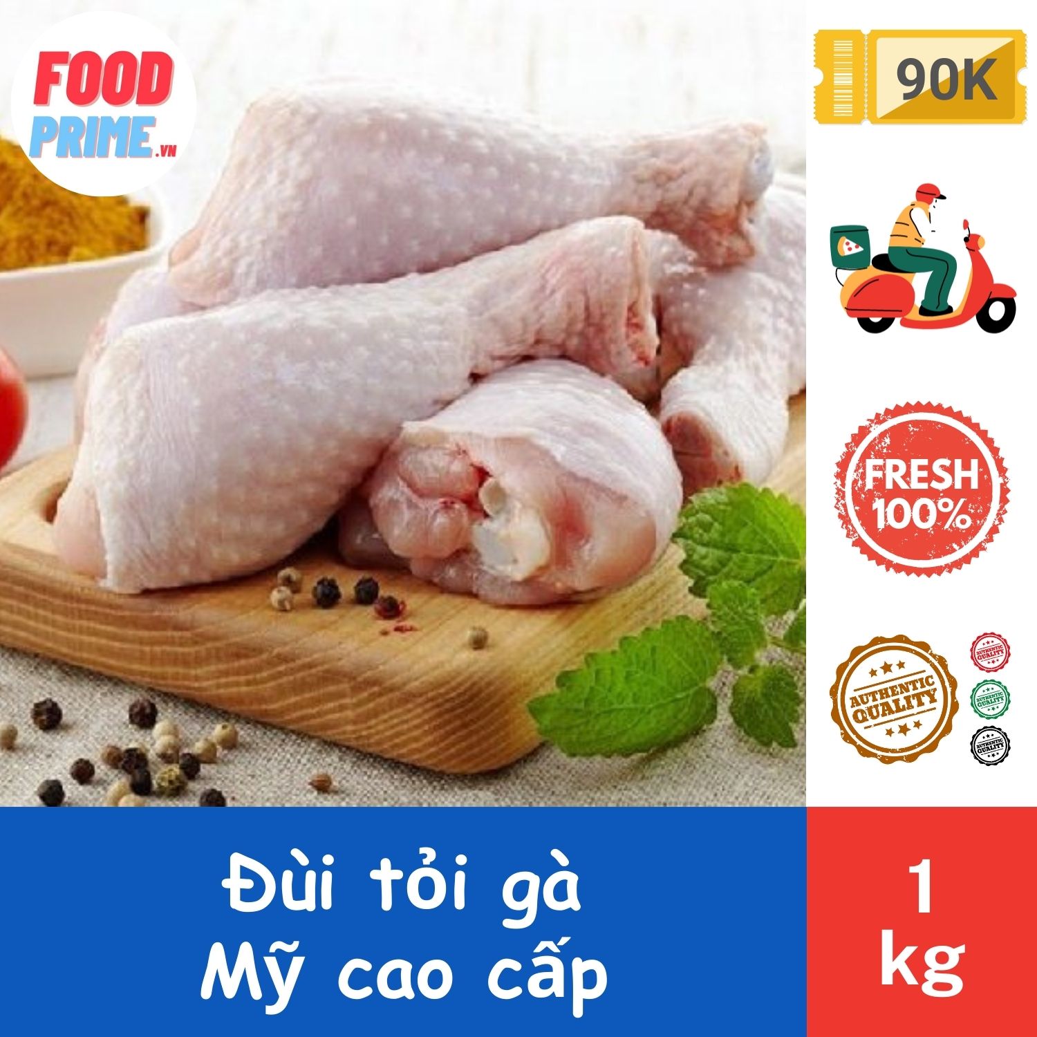 Đùi Tỏi Gà Túi 1kg Premium - FoodPrime Market