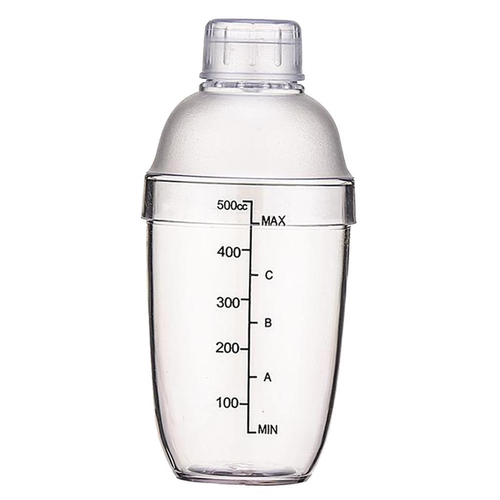 2 Pieces Cocktail Shaker - Clear Matte Bottle Bar Pub Drink Party Supplies