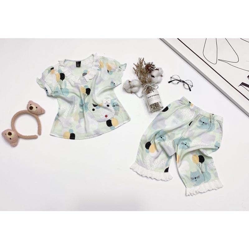 Đồ bộ tole/lanh lửng tay ngắn bé gái