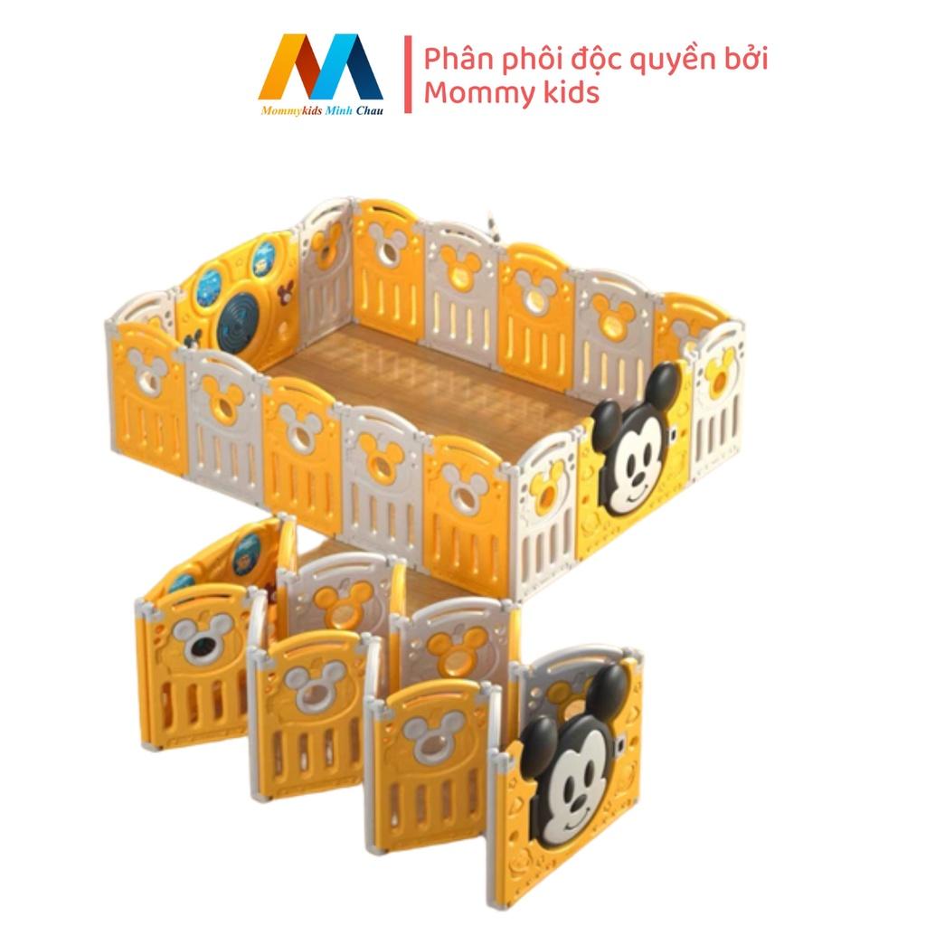 Quây Cũi Nhựa MOMMYKIDS MINH CHÂU Mickey MODEL MĐ Gấp Gọn Tặng Thảm + Giỏ Bóng + 100 quả bóng nhựa