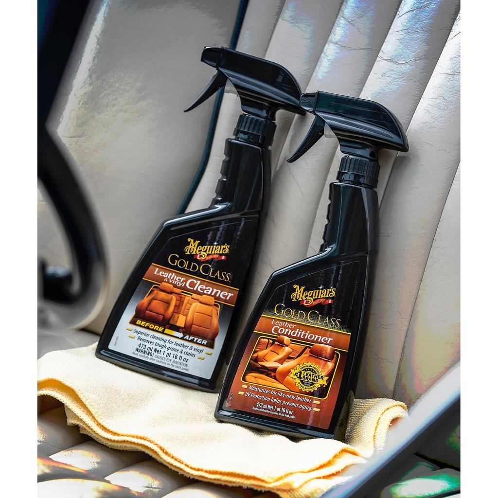 Meguiar's Sản phẩm làm sạch da và vinyl dòng Gold Class - Leather &amp; Vinyl Cleaner - G18516, 473ml