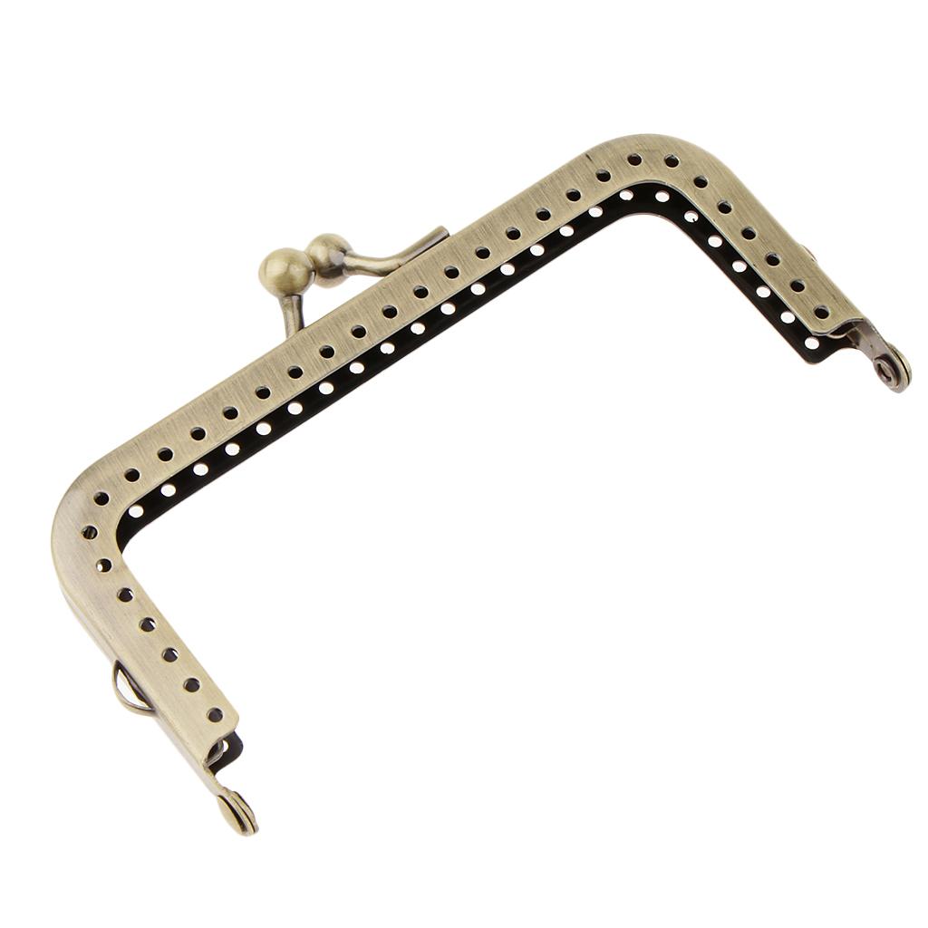 Squared Clutch Purse Frame Kiss Clasp Lock Handle DIY Bag Accessories 8.5cm