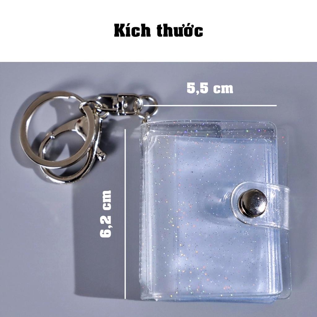 Móc khóa album ảnh mini để 28 ảnh 2 inch bìa nhựa trong suốt để chìa khóa xe máy và in ảnh theo yêu cầu tại Tú Vy Studio