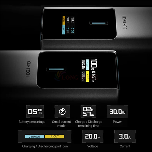 Sạc dự phòng Cuktech 10 Power Bank 1USB 1Type-C 150W 10000mAh PB100P - Hàng chính hãng