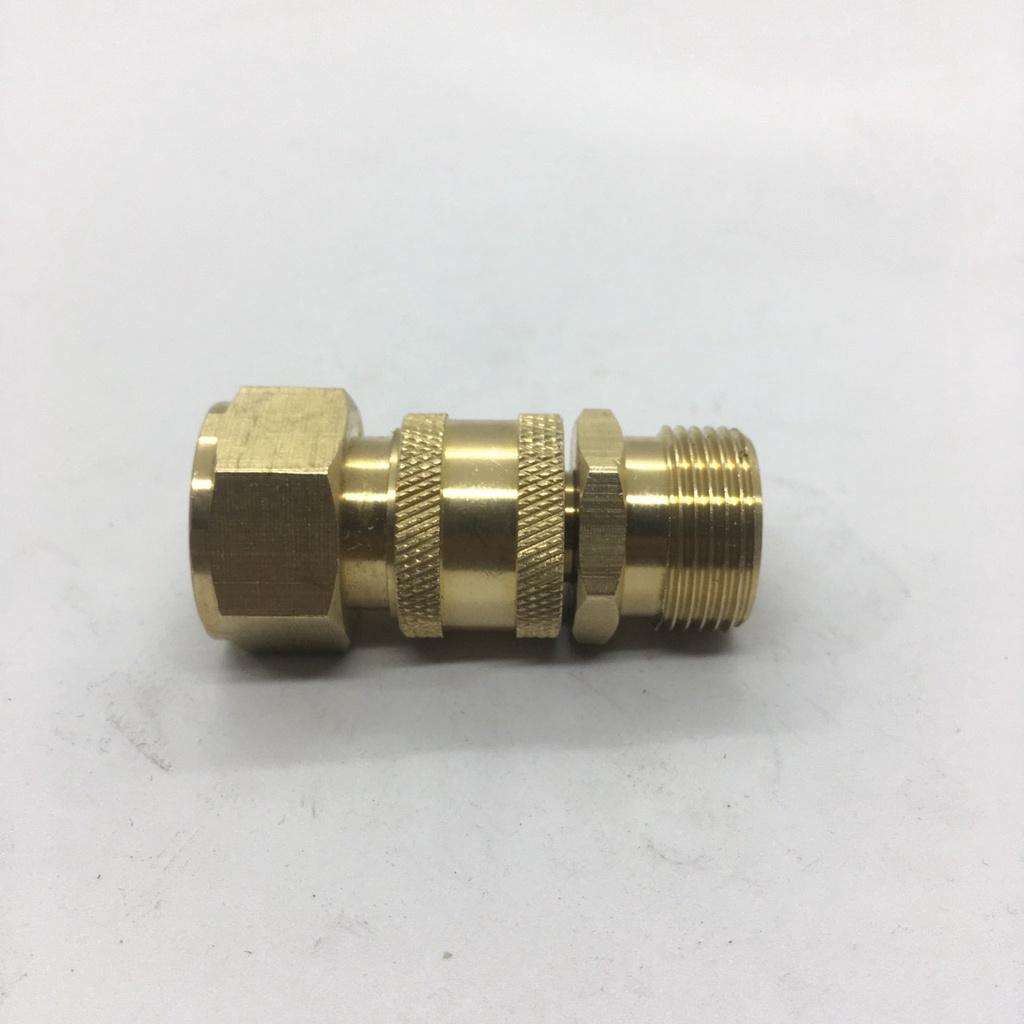 Bộ khớp nối nhanh đầu ra dùng cho máy rửa xe đầu ren 22mm cốt 1/4inch - nguyên bộ đồng - BKNN1/4