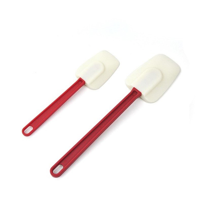 Phới thìa silicon màu trắng đỏ dùng làm bánh nấu bếp