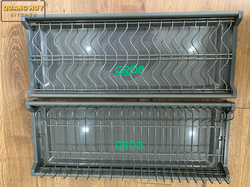 Giá úp bát 2 tầng cho tủ bếp trên inox sơn Nano bảo hành 15 năm han gỉ