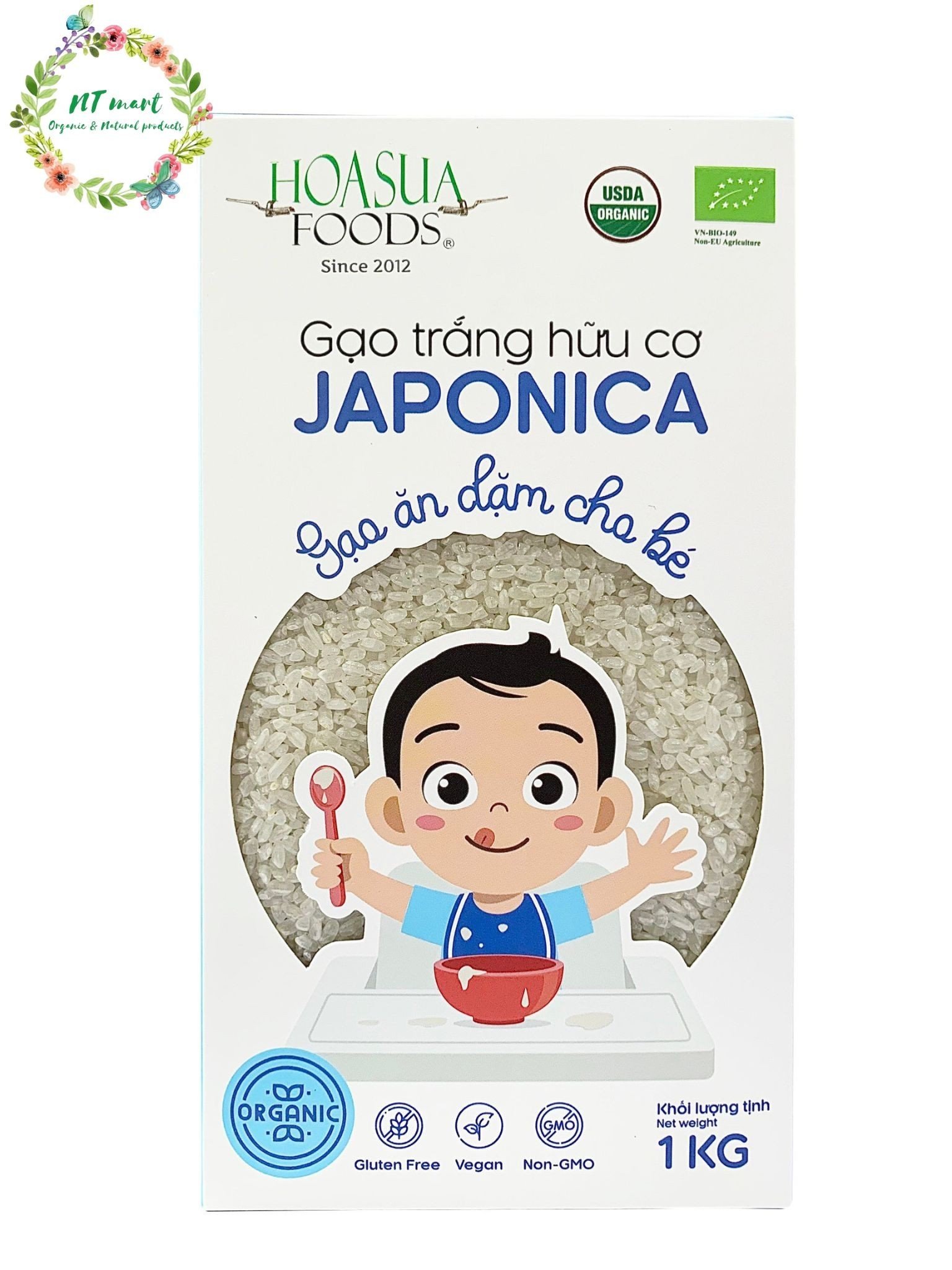 Gạo trắng hữu cơ Japonica Hoa Sữa 1kg