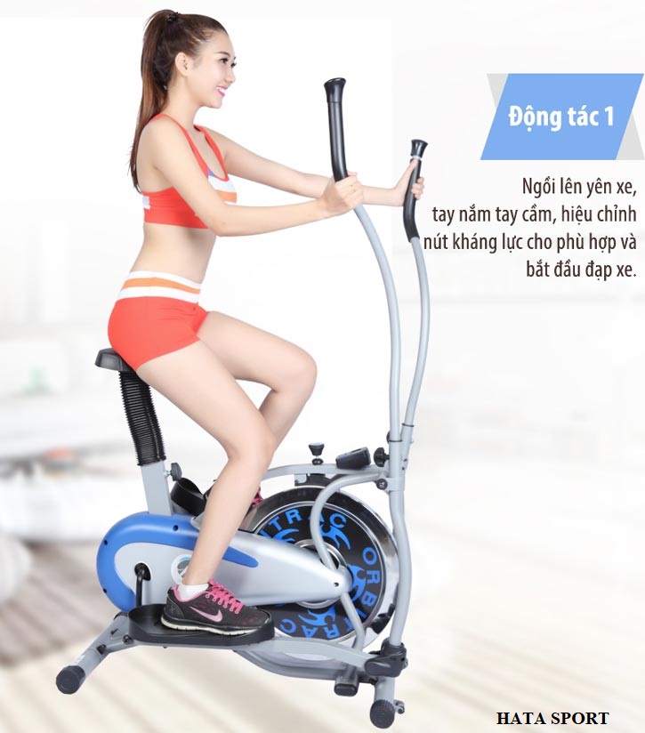 Xe đạp tập thể dục tập gym tại nhà HT40 HATA SPORT, giảm cân, giảm mỡ bụng hiệu quả, thiết kế mạnh mẽ, khung thép chắc chắn có yên ngồi