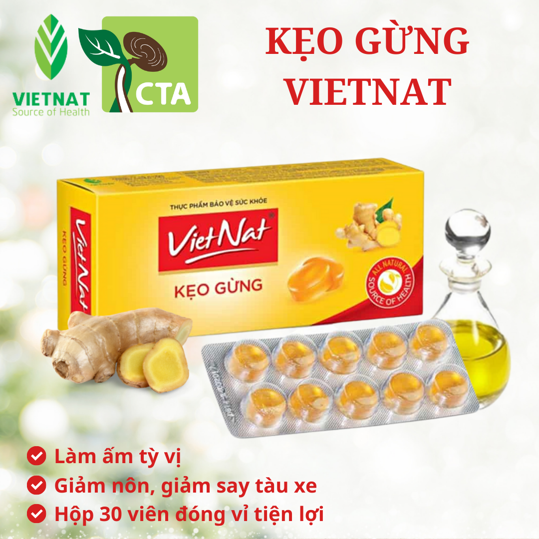 KẸO GỪNG VIETNAT - Hộp/30 viên