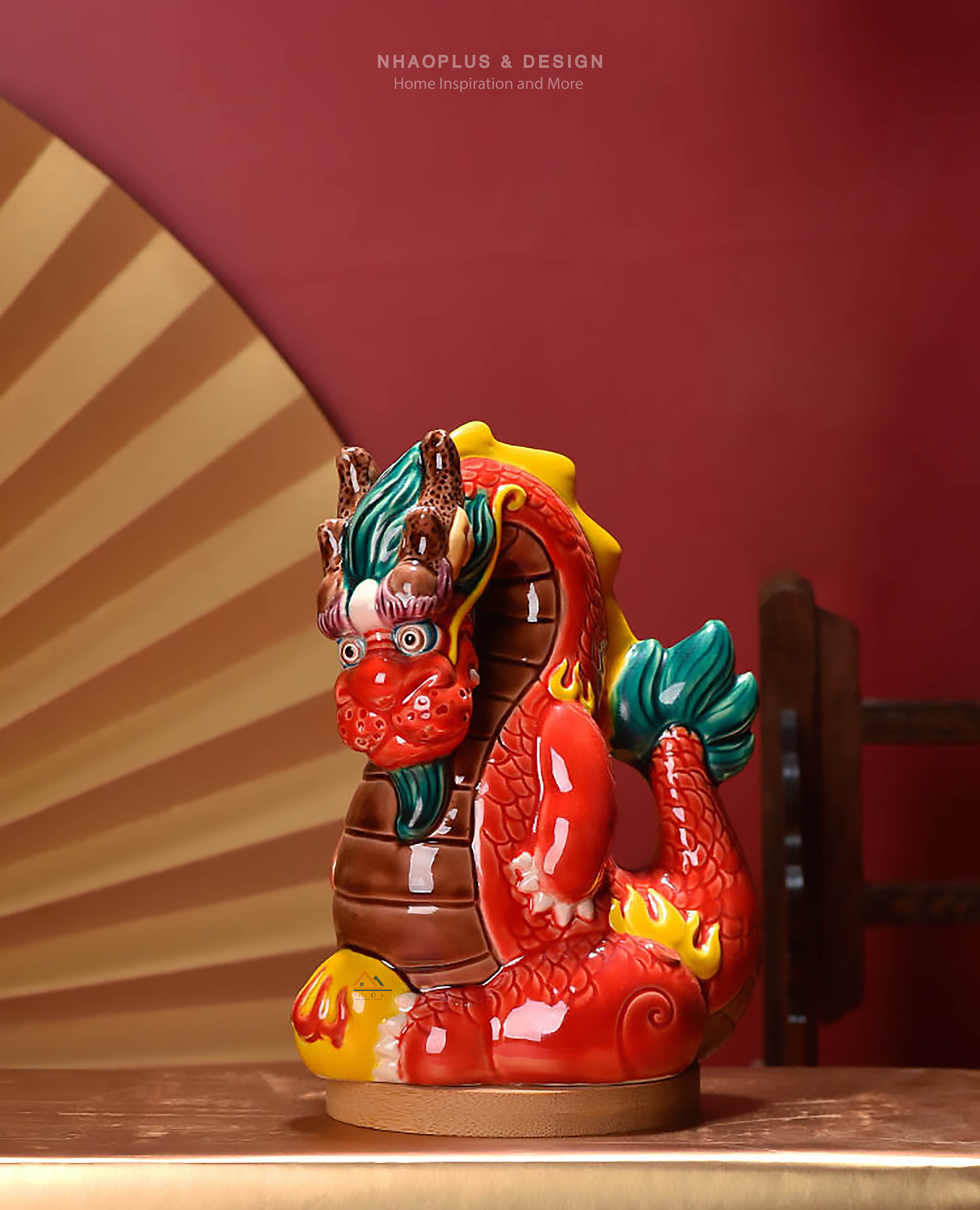 Tượng Gốm Hình Rồng Thủ Công