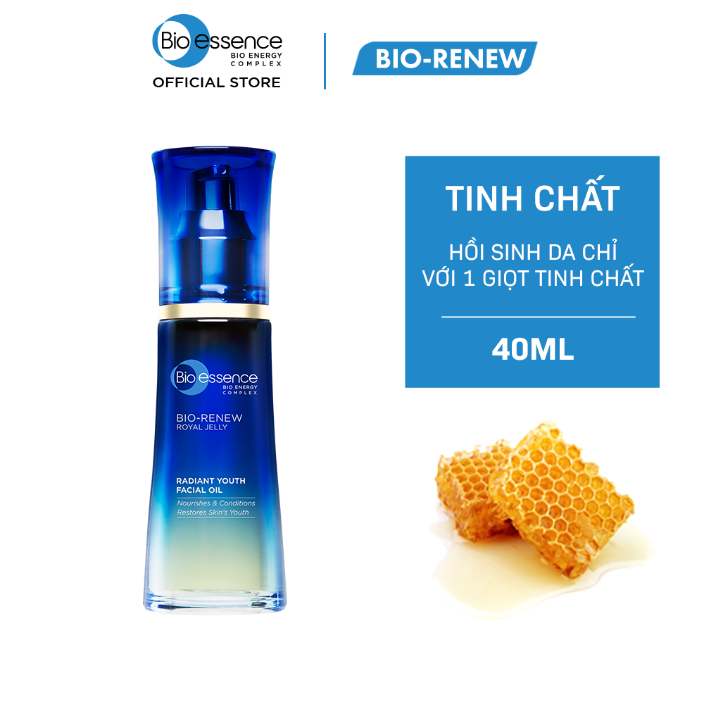 Tinh chất trẻ hóa da dưỡng da tươi trẻ Bio-essence Bio-Renew Facial Oil tinh chất sữa ong chúa 40ml